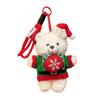 Soft Christmas Plush Pendant Stuffed Animal Xmas Bag Charm Goggles Bear Keychain  Couples Keepsake