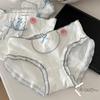 Atmungsaktiver Damen-Tanga im niedlichen japanischen Stil mit mittlerer Taille und Schleife