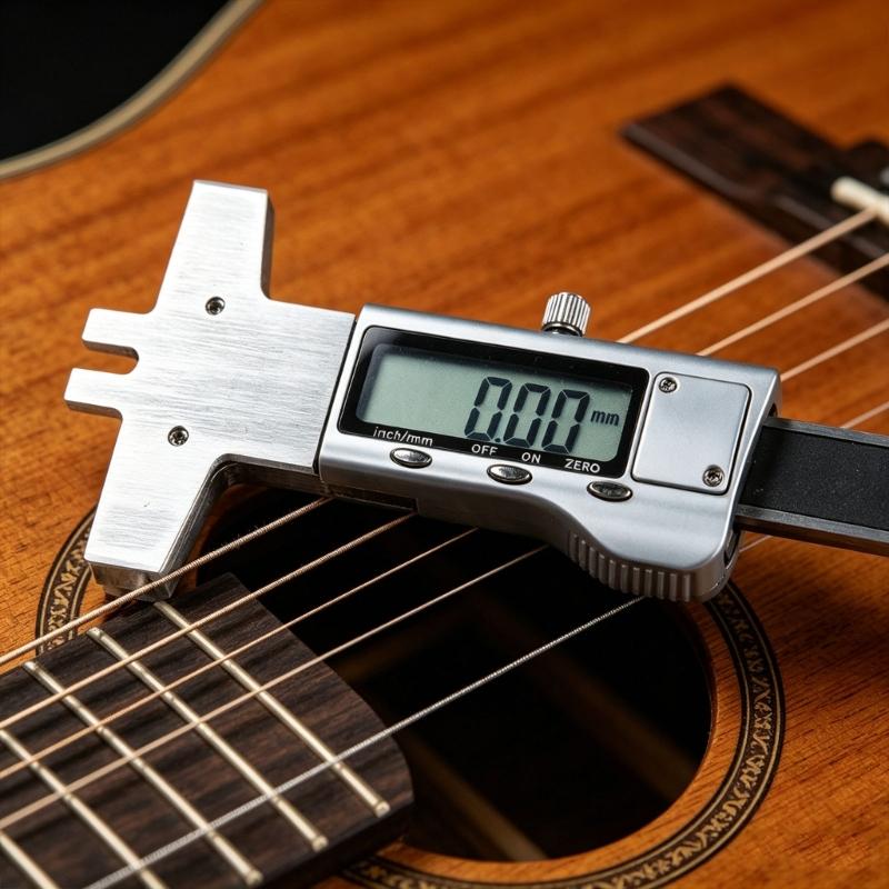 High Precisions Aluminum Guitar String Height Ruler With Digital Readout For Luthiers And Musicians