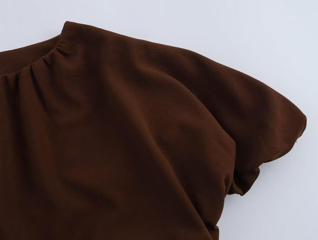 2025 Frühling Damen Europäischer & Amerikanischer Stil Ballon-Silhouette Kurzes Top & Midi-Rock