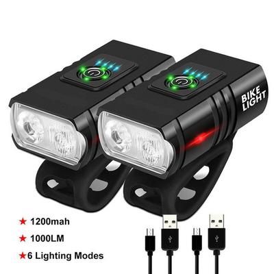 2 Luci LED T6 per Bici Ricarica TypeC Luci per Bicicletta Anteriori 6 Modalità Torcia MTB Faro per Bicicletta per Ciclismo Luce Anteriore per Bicicletta
