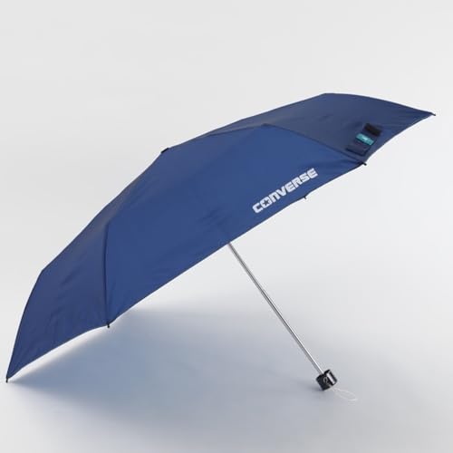 Ogawa Converse Kids' Folding Umbrella, Manual Open, 55cm, 6 Ribs, Navy, Solid Color, One-Point Logo, Antibacterial Handle, Water-Repellent, 20351