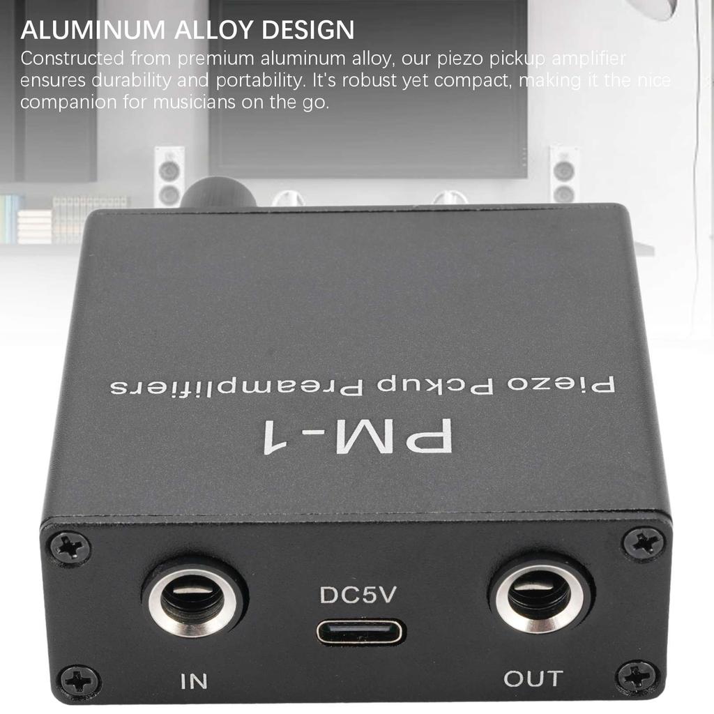 Piezo Pickup Preamp Amplifier Compact Surface Mount Rechargeable Guitar Pickup Preamp with Low Frequ