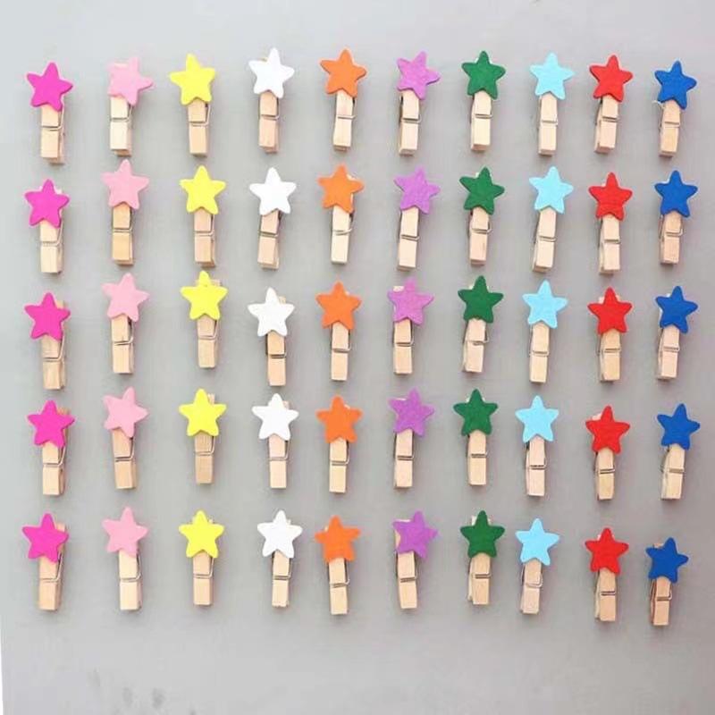 10Pcs/set Mini Clip 3.5cm Creative Photo Wooden Love Color Clip Kindergarten Photo Wall Diy Handmade Clip