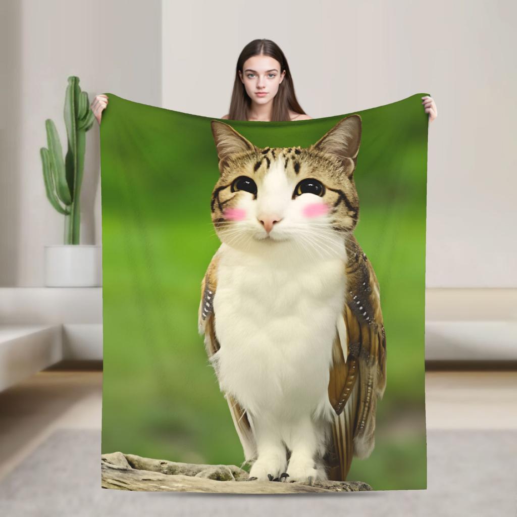 Explosion Toilet Meowl Cat Warm Soft Blanket Novelty Plane Travel Throw Blanket Couch Bed Flannel Bedspread Sofa Bed Cover