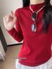 Women's Seamless Wool Pullover: Half-High Collar, Long Sleeve, Solid Color - Autumn/Winter Knit Sweater 
