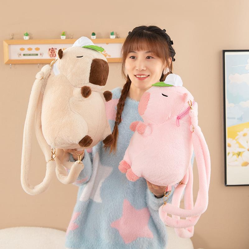 New Backpack Kapibara Plush Doll Cute Children's Bag Creative Capybara Doll Backpack Gift