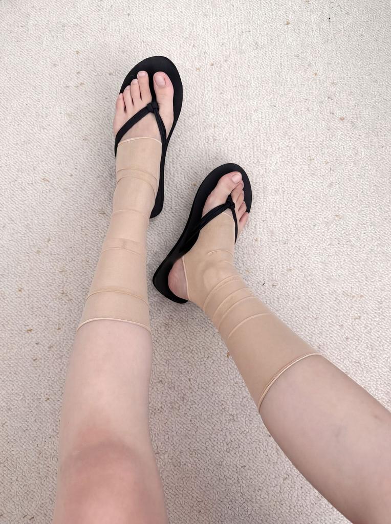 Summer Mesh Calf Socks Cover Women'S Cold And Breathable Sunscreen Stacking Socks Solid Color Horse Oil Half Leg Cover With Flip-Flops