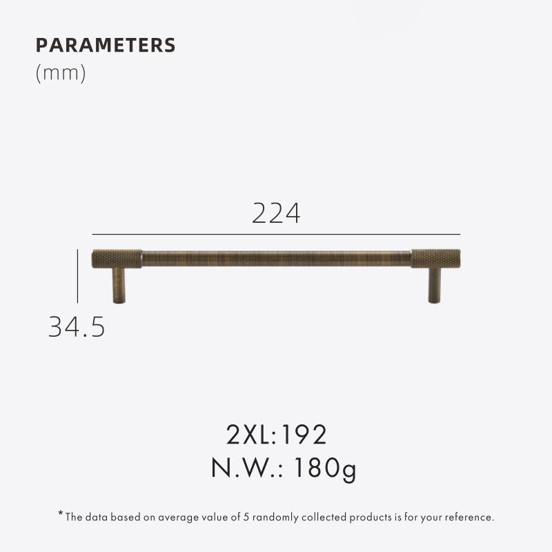 Dooroom Antique Brass Knurling Furniture Handles Long Round Modern Pulls Cupboard Wardrobe Dresser Shoe Box Drawer Cabinet Knobs