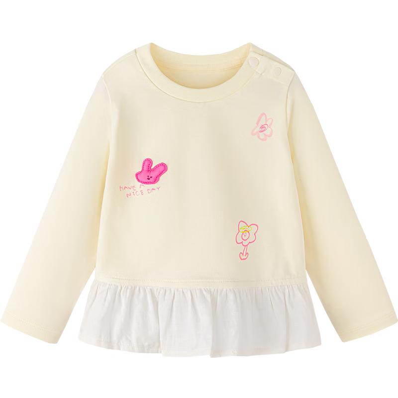 Minibala Baby Girls' Ruffle-Trim Long-Sleeve T-Shirt