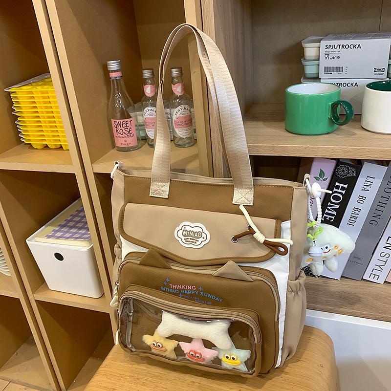 School bag cute dopamine messenger junior high school student girl high value handbag carrying book large capacity make-up class girl