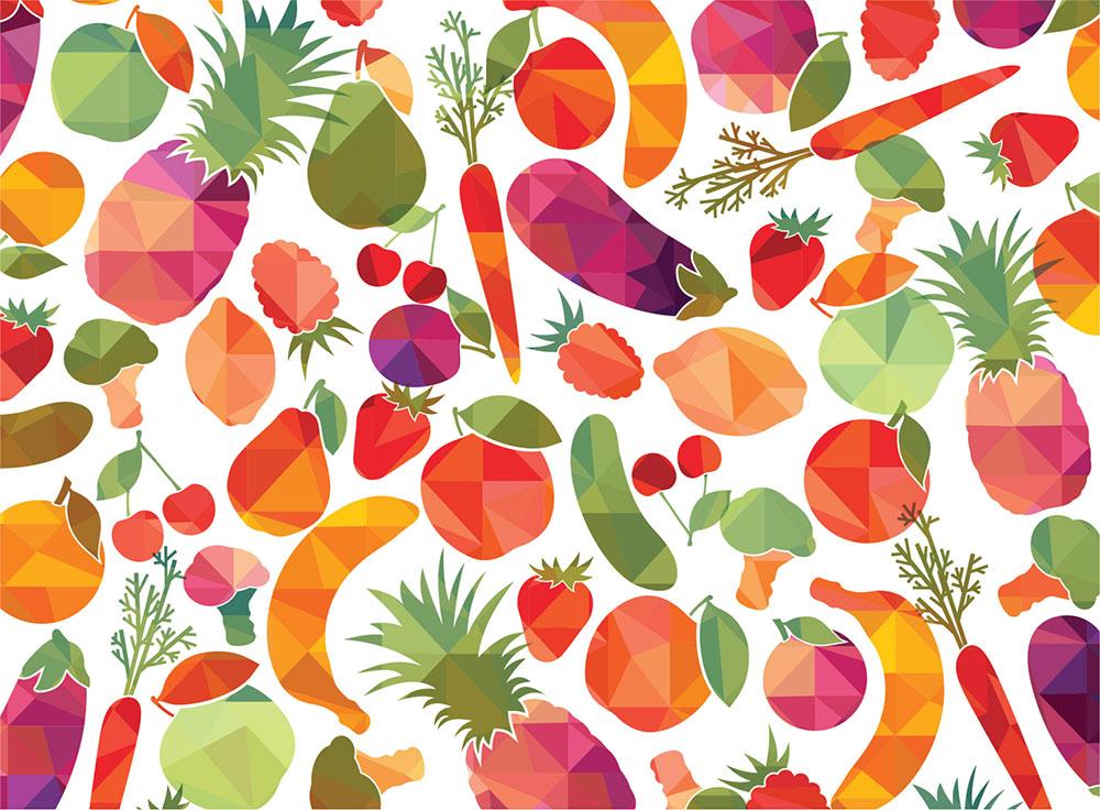 TEMPERED GLASS CUTTING BOARD 30x22 FRUIT