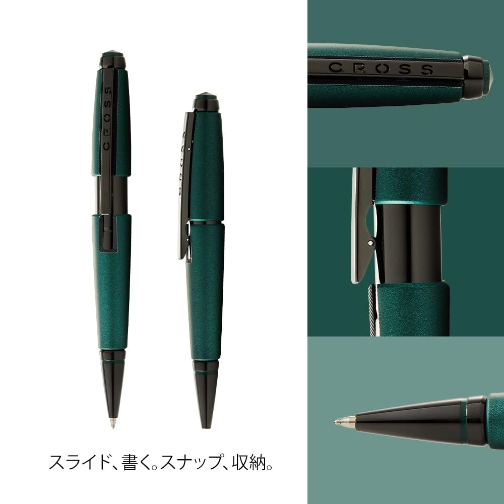 Cross Edge Matte Green Lacquer Ballpoint Pen, Water-Based, NAT0555-13, Officially Imported