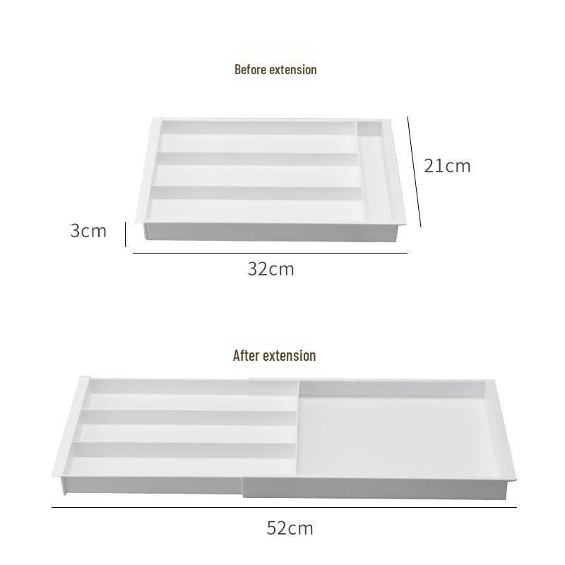 Dulap de depozitare încorporat pentru bucătărie cu sertar separator pentru tacâmuri și cutie pentru veselă