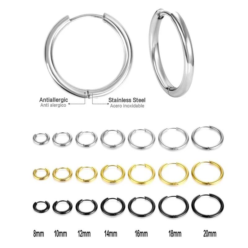 10/20 Stück Minimalistische 316L Edelstahl Kleine Creolen Ohrringe für Damen Herren Klassische Runde Ohrringe Modischer Ohrpiercing Schmuck