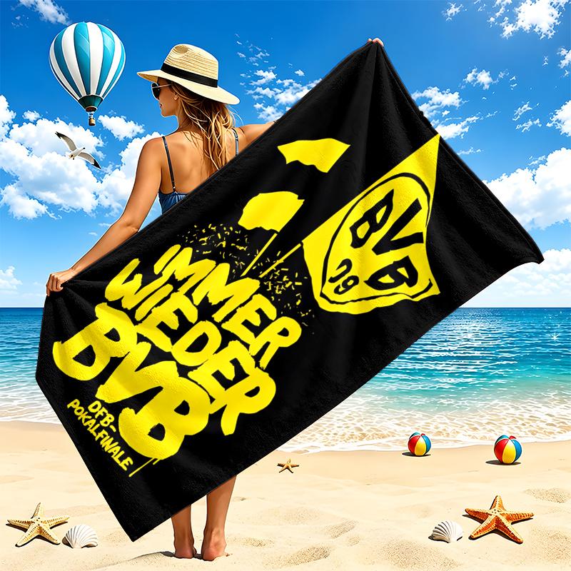 Borussia Dortmund Beach Towel Quick Dry Soft MicrofiberSand Resistant Oversized Cabana Bath Sheet for Swimming Pool Travel Gift