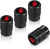 Air Valve Cap, Suzuki, High-Grade Alloy, for Cars and Motorcycles, Tire Valves, Set of 4, Suzuki, Black