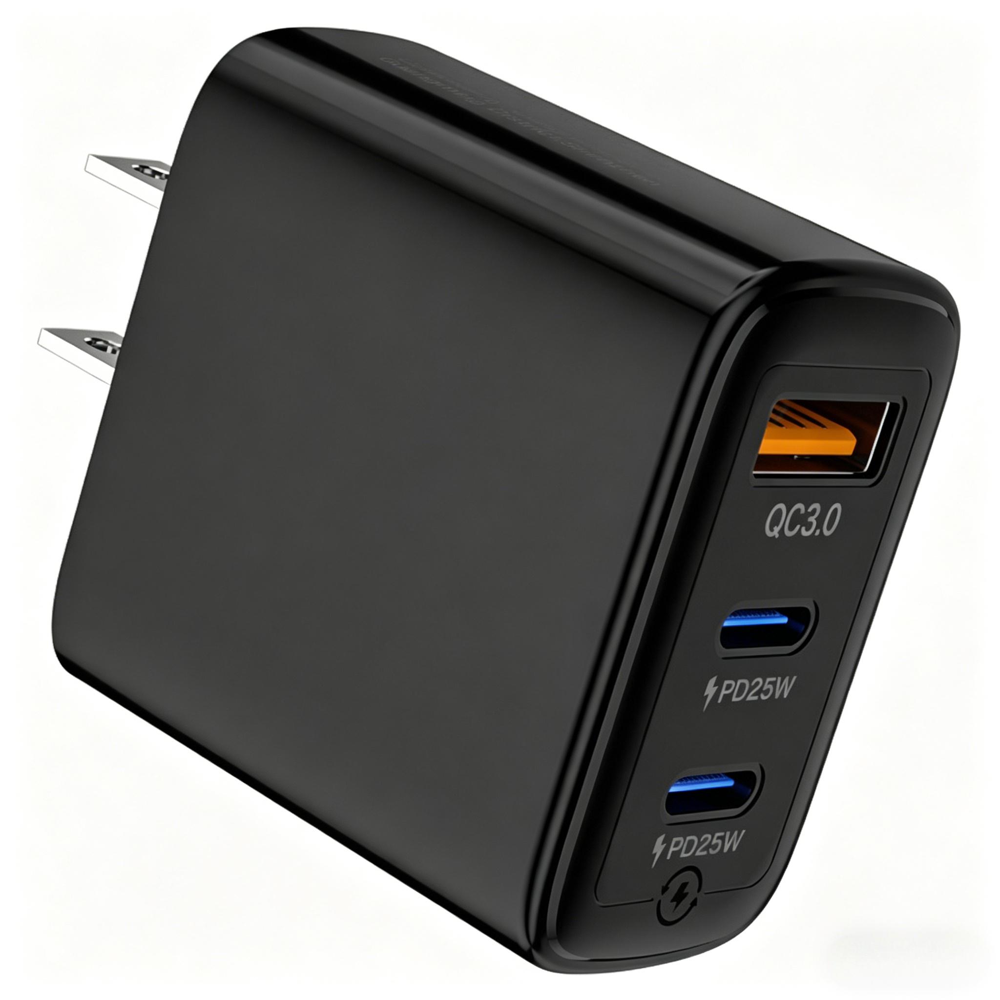 

The new PD65W safety-certified charger is suitable for Apple 16 and Samsung devices, featuring 2C1A multi-port 65W European standard fast charging [UK Standard] чорний