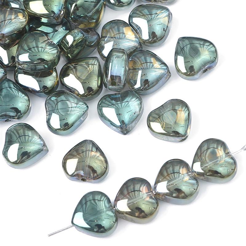 Glaspläterade Persikohjärta Kristall Droppformade Pärlor för DIY Örhängen & Armband