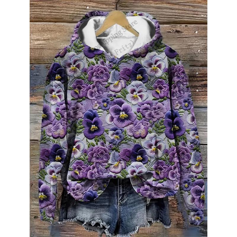Women Hoodies Dragonfly Floral 3d Print Hoodie Women Fashion Oversized Hoodie Sweatshirt Women Sweats Long Sleeve Hoodie Falls