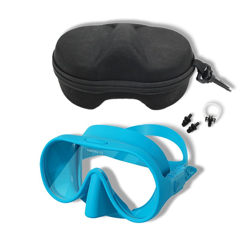 NEW Tempered Glass Freediving Mask Snorkeling Set Foldable Snorkel Diving Mask All-Inclusive Silicone
