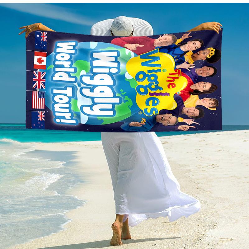 1pc The Wiggles1 Beach Towel, Comfortable and Thick, and Swimming/Bath/Picnic/Camping Towel, Suitable for Seaside Beaches