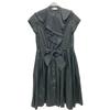 LANVIN Black Poplin Ruffle Midi Dress Sleeveless One-Piece dress 34 blackUsed