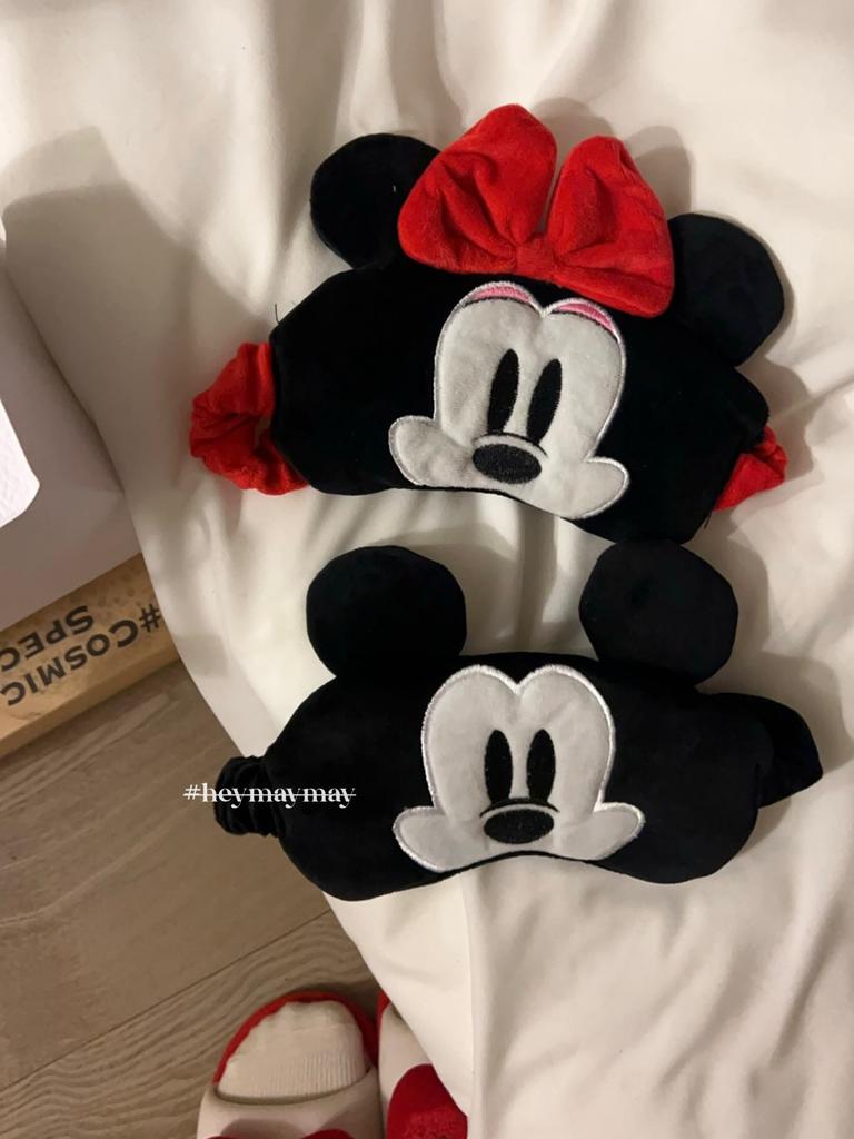 Mickey Mouse Eyeshade Anime Figure Soft Plush Stuffed Sleeping Eye Mask Cover Minnie Cute Shade Travel Sleep Cartoon Gift