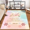 Floral Quote Pastel Rug, Ideal for Home Decor Non-slip Rug Suitable for Living Room and Bedroom Sofas.