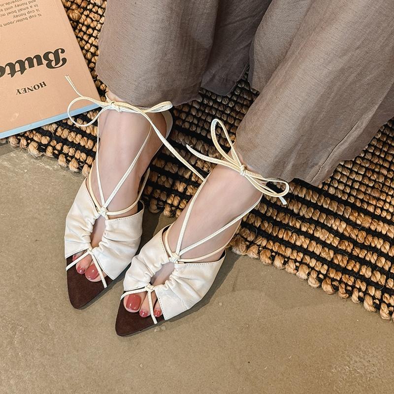 Fashion 2025 New Summer Women Sandals Women Shoes Open Toe Thin Heel Shoes Flowers Cover Toe Slingback Gladiator Modern Sandals