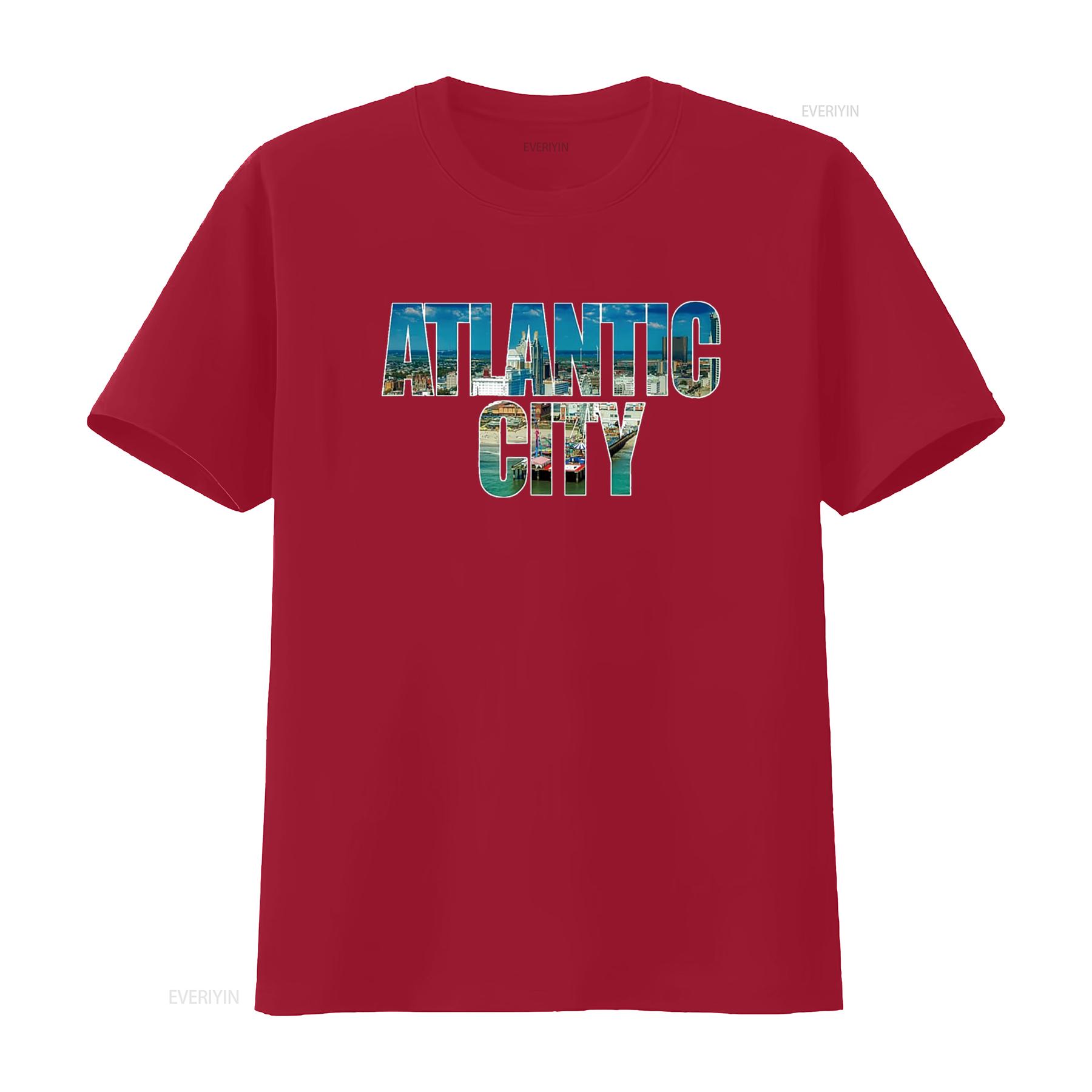 Atlantic City NJ Souvenir Ocean Amusement Casino Beach T Shirt vintage Washed homme graphic Comfortable Slightly Stylish S