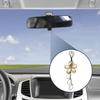 RATCHROLL 1pcs Artificial Crystal Tassel Flower Car Rear View Mirror Pendant Accessories Car Hanging Ornament Champagne