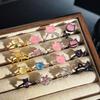 Exquisite Y2K Pink Cat Eye Stone Ring: Stylish, Sweet, and Fashionable Finger Accessory for Women