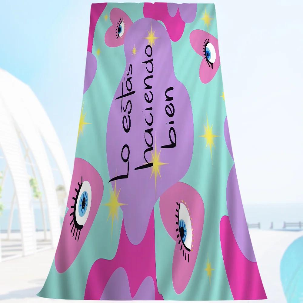 

Funny Turkish Lucky Blue Evil Eye Microfiber Beach Towel Absorbent Quick Dry Soft Yoga Swimming Resort Mountain Climbing Towel W40*H60(CM)