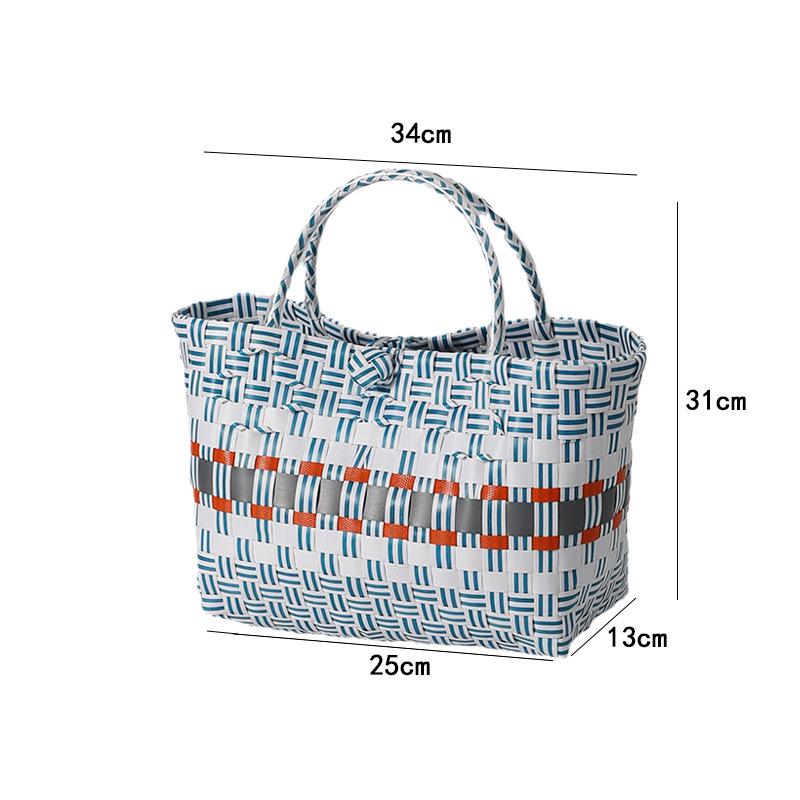 Vietnamese Large Imitation Rattan Handled Storage and Grocery Basket