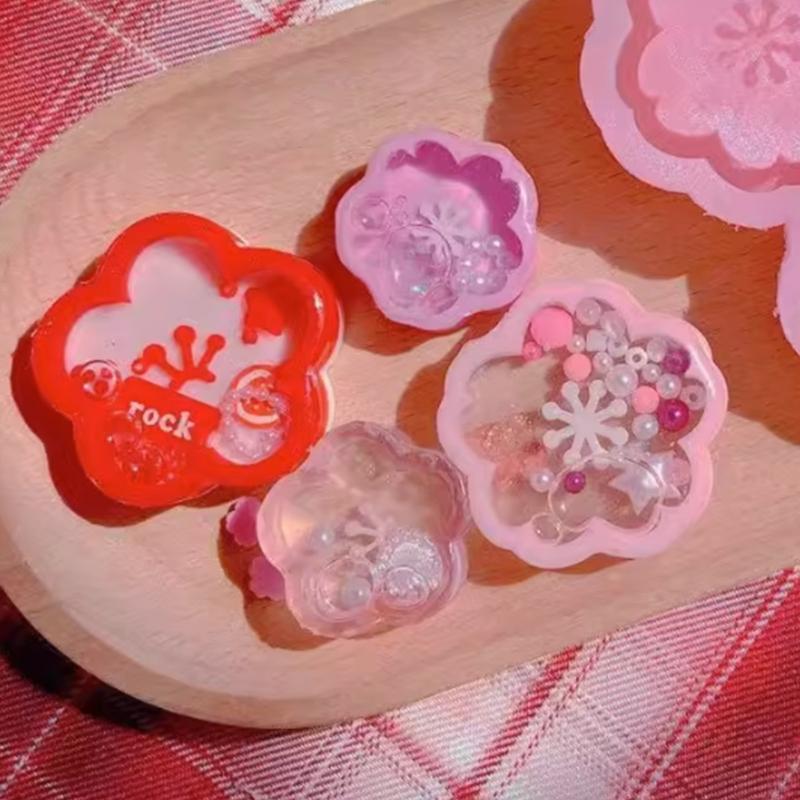 Geometrisches Blumenornament Harzguss Silikonform Schlüsselanhänger für Frauen Dekorianhänger Glitzer-Sand-Form für DIY-Bastelarbeiten