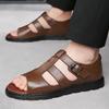  Summer Men Cozy Hollow Non-slip Soft Cool Lighted Breathable All-match Classic Wearable Fashion Casual Leather Sandals
