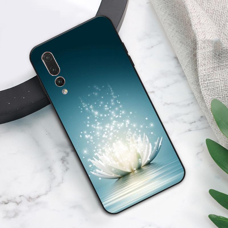 Lotus Blue White Flowers Case For Huawei Nova Y73 Y72 Y70 Y90 Y60 Y61 Y91 12s 12i 11i 8i 9 10 SE P40 Lite P60 P30 Pro