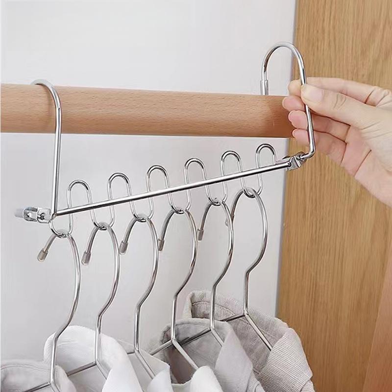 12-Hook Clothes Hangers with Rotatable Hooks Double Sided Durable Metal Hanger for Clothes Closet Laundry Room Space Saving Storage Organization