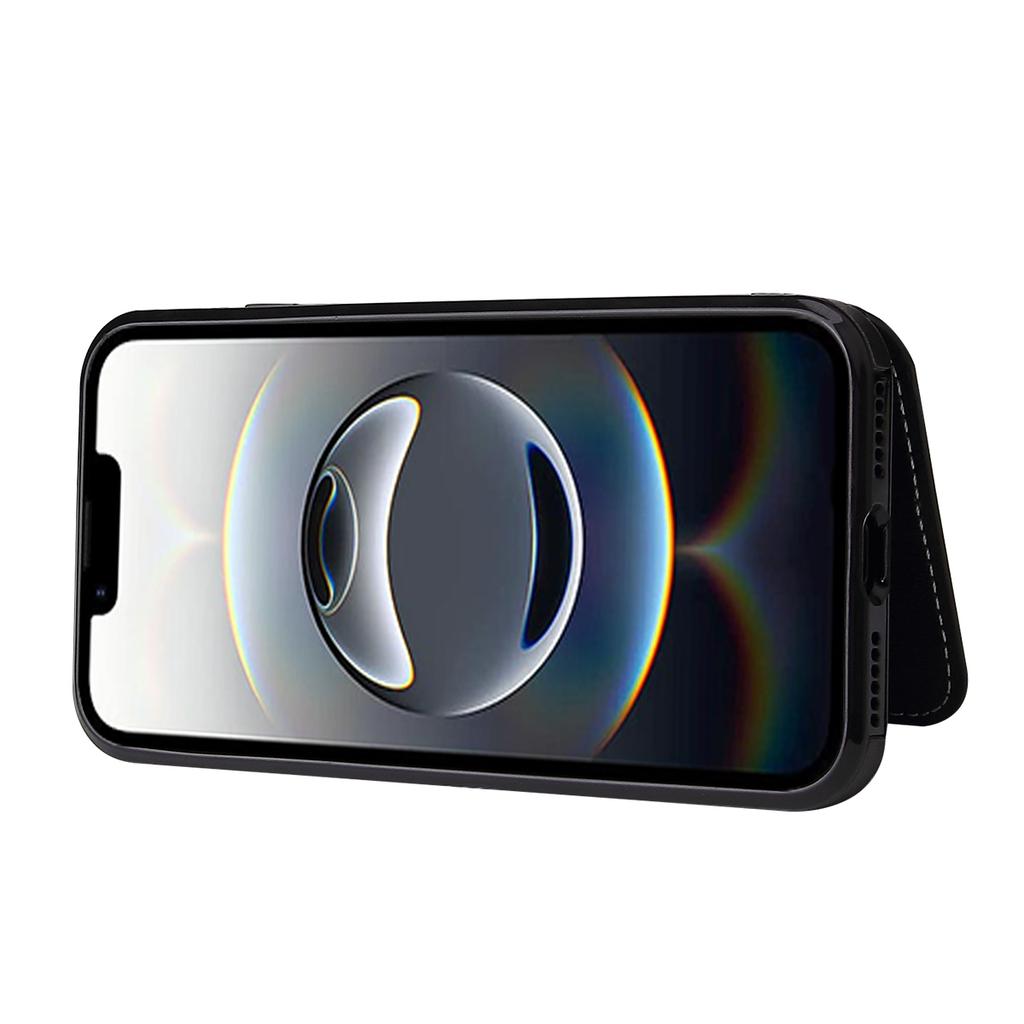 For iPhone 16e Case Card Holder Kickstand PU Leather+TPU Phone Cover