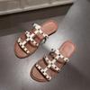 Large size slippers women's summer new outer wear fashionable versatile rivet sandals beach bathroom bath home