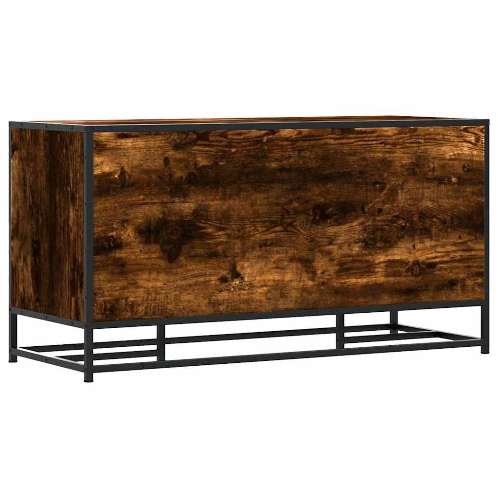 Shoe Bench Smoked Oak 100 x 40 x 53.5 cm Wood Based Panel and Metal