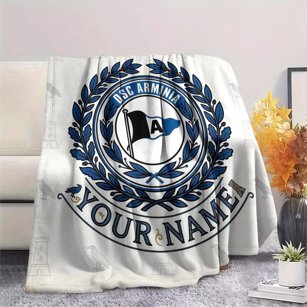 Custom Name Arminia Bielefeld Flannel Blanket, High quality Comfortable for All Seasons, Home Decor, Warmth and Comfort