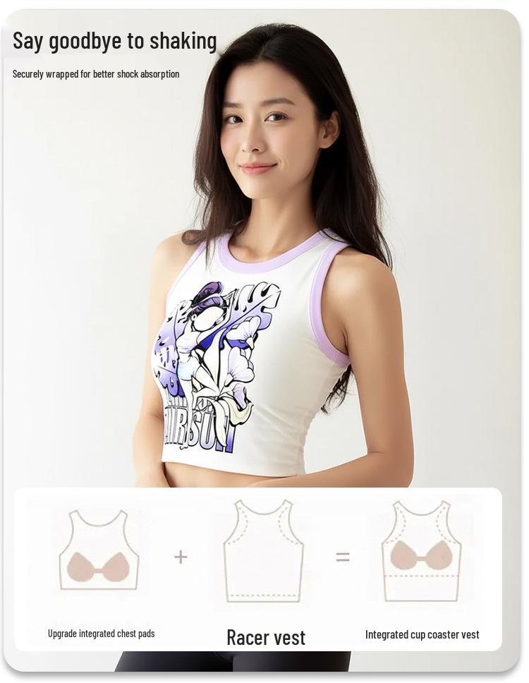 Spicy Cartoon Print Yoga Tank Top - Summer 2025