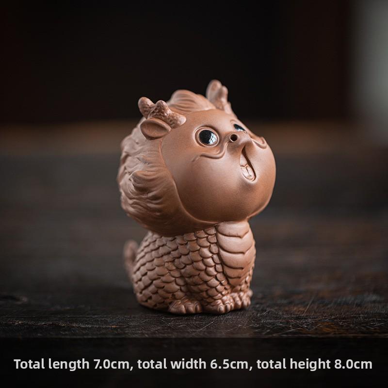 

1 шт. Чайный питомец из фиолетовой глины Божество удачи Мифический зверь 12 знаков зодиака Дракон Украшение Милый талисман Украшение для чайного столика Чайная игра