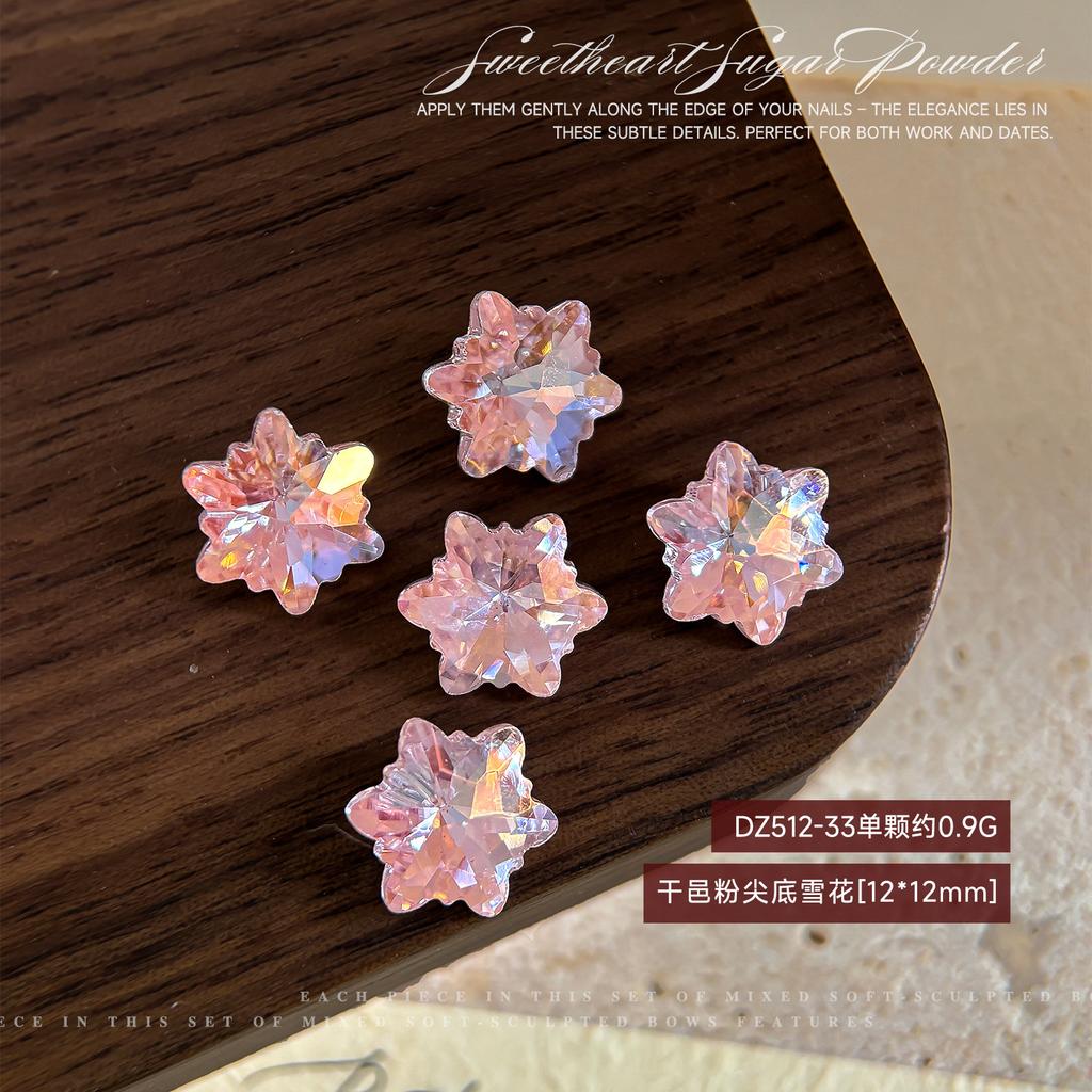 Christmas Snowflake Nail Drill Decoration Super Sparkling Large Small Crystal Powder Shaped Versatile Series