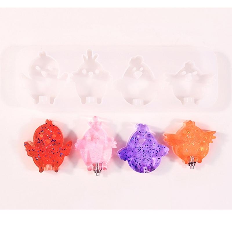 Silicone Mold Animal Dog Keychain Molds DIYs Crystal Earrings Pendant Mould Epoxy Resin Jewelry Making Mould Accessory