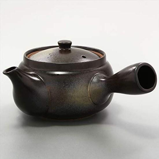 Mino ware large teapot that holds approximately 400ml suitable 2 3 people Bizen style brown plain ceramic made Japan 500-38.