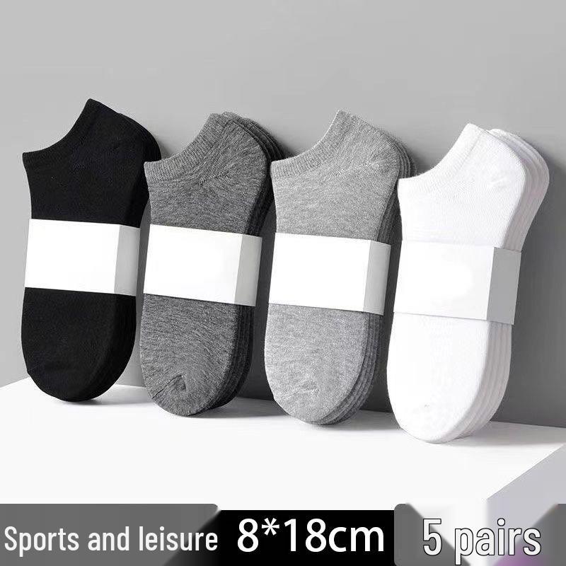 

Men s Deodorant Sweat-Absorbent Low-Cut Invisible Socks for Summer Solid Black - 1 Pair
