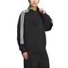 adidas Felpa Sportiva in Maglia a 3 Strisce Stile Retro Colletto Alto Giacca Casual con Striscia Laterale Giacca Unisex Nero JI6649